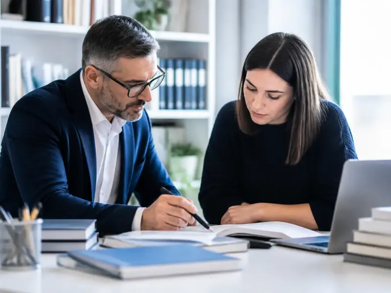 Candidato adulto segue online una sessione individuale di preparazione con il tutor