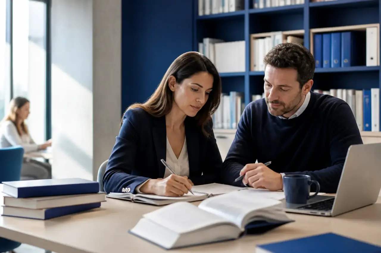 Candidato adulto prepara un concorso pubblico con il supporto individuale di un tutor