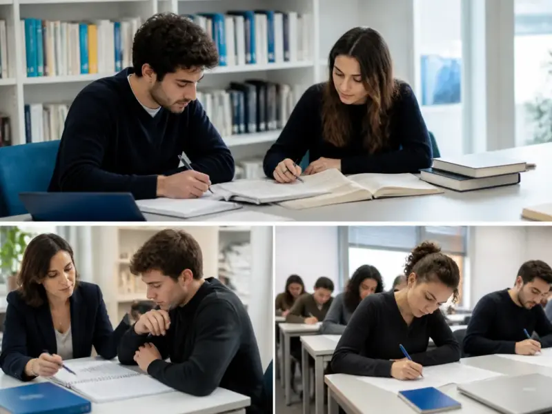 Tutor e studentessa durante una spiegazione universitaria personalizzata