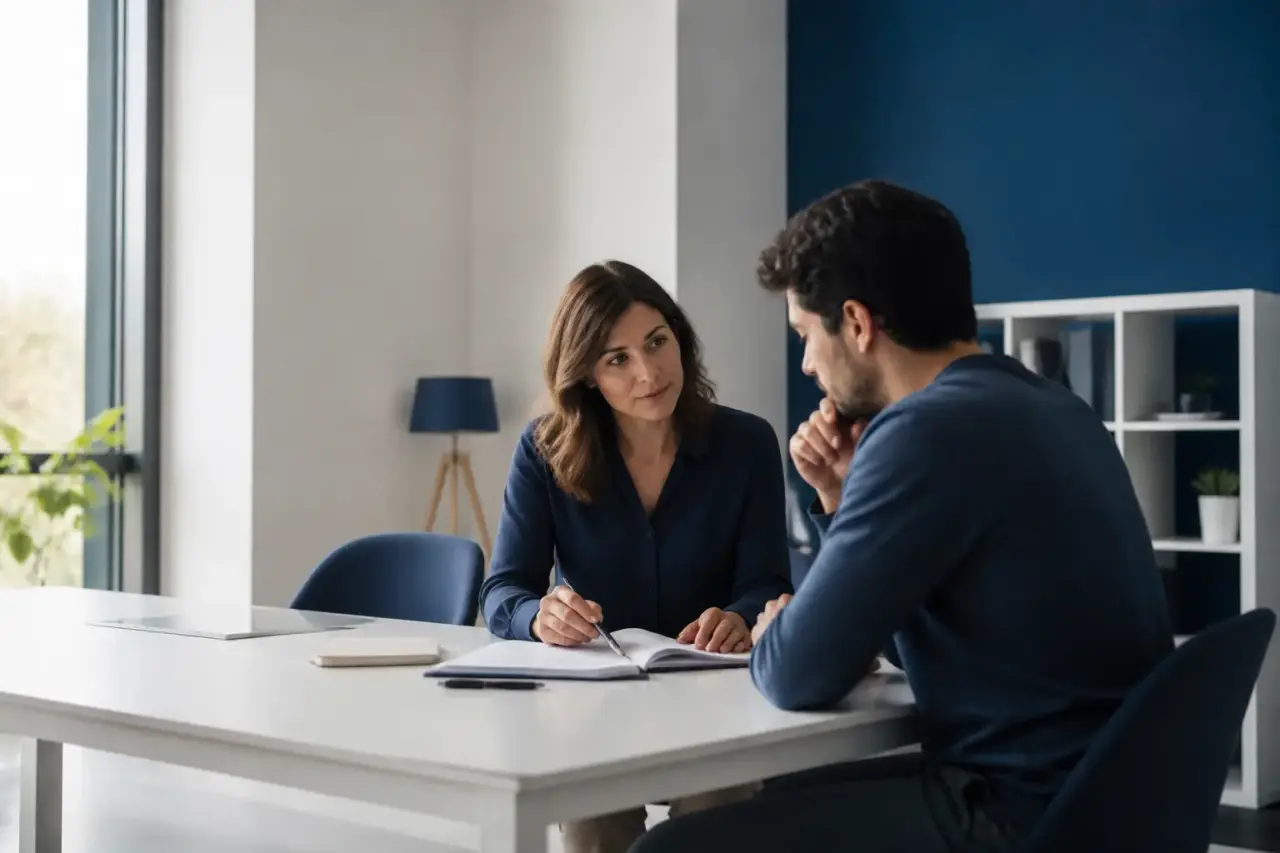 Studente adulto durante una sessione individuale con tutor