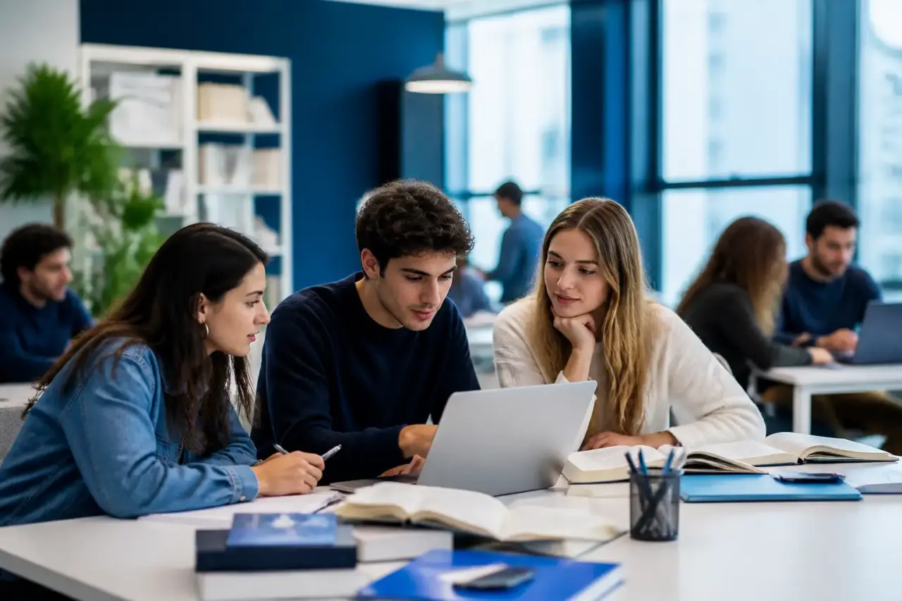 Studenti e lavoratori durante un incontro di orientamento universitario eCampus