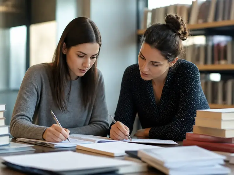 Docente durante la preparazione di una prova concorsuale