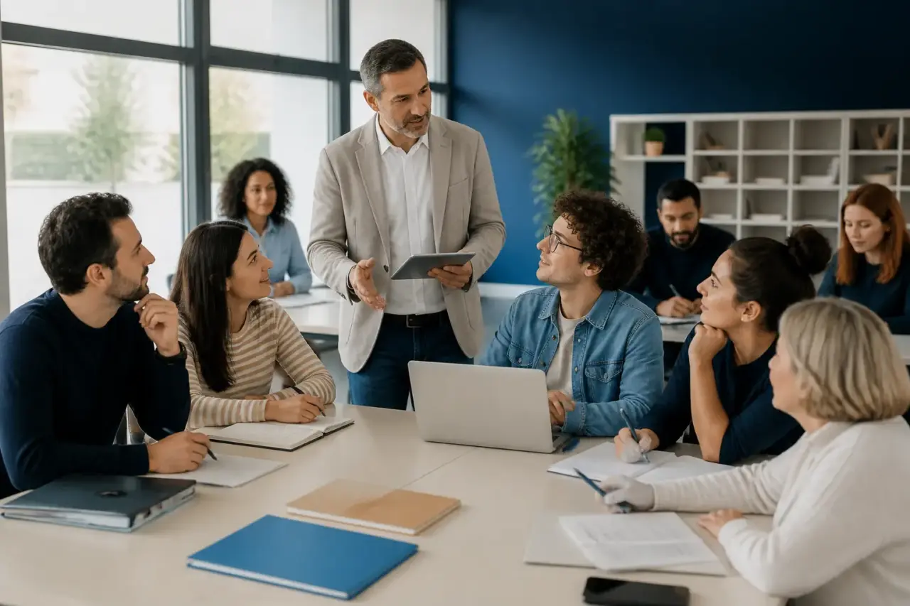 Adulti impegnati in un percorso di formazione professionale a Caserta