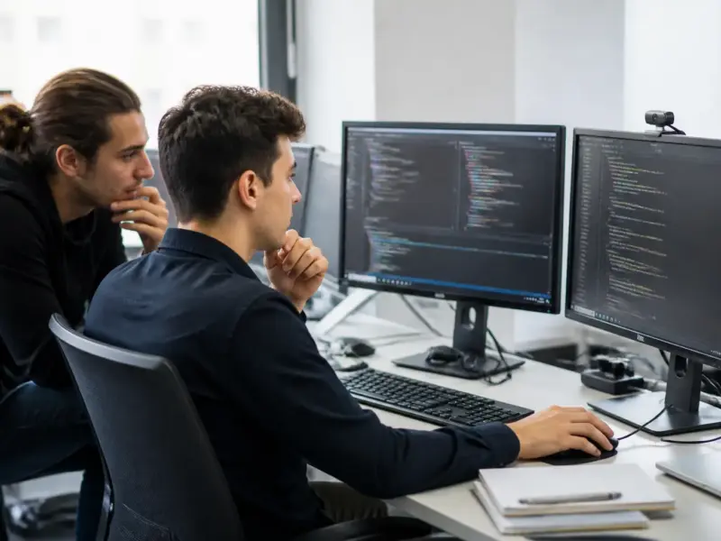 Tecnico informatico impegnato nello sviluppo software