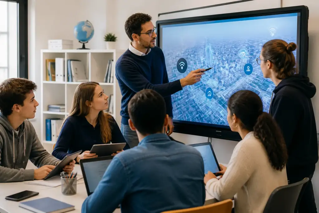 Comunità scolastica impegnata in un progetto di innovazione digitale