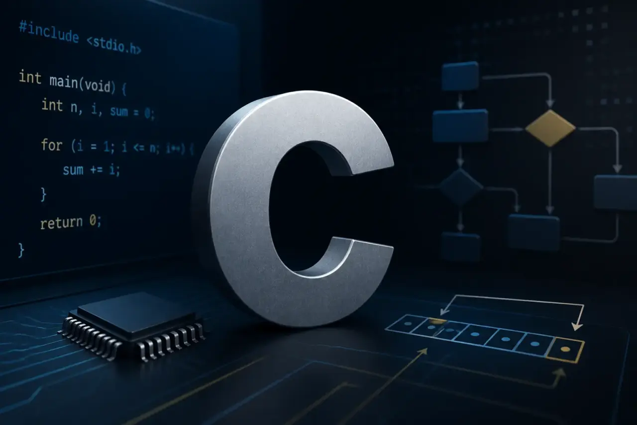 Composizione tecnica minimale ispirata alla programmazione in linguaggio C