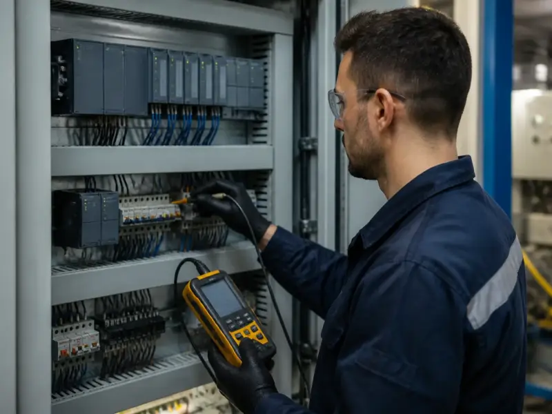 Controllore PLC in un quadro di automazione industriale