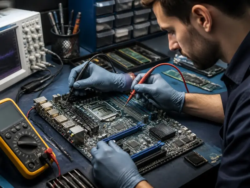 Diagnostica hardware su scheda madre con multimetro