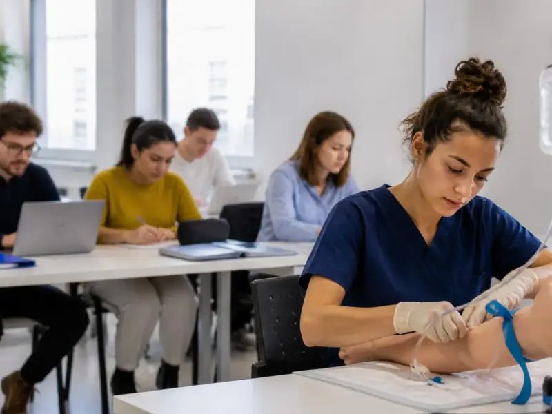 Adulti durante una sessione di formazione professionale