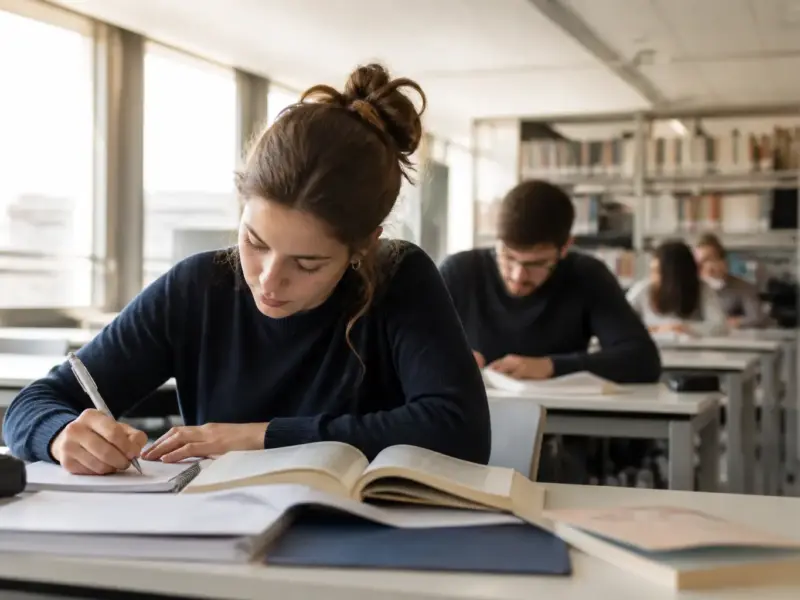 Giovani adulti impegnati nella preparazione universitaria e concorsuale