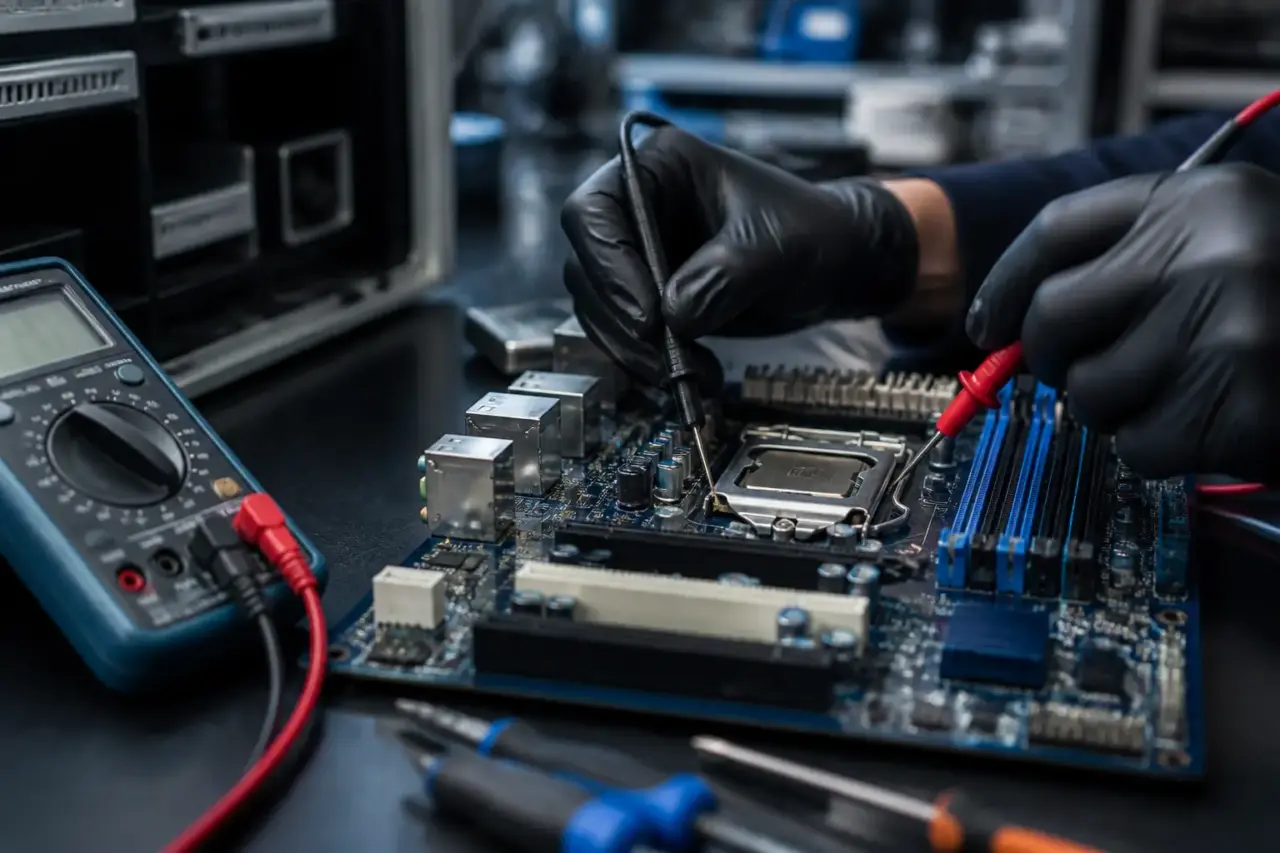Diagnostica hardware su scheda madre e componenti di un computer
