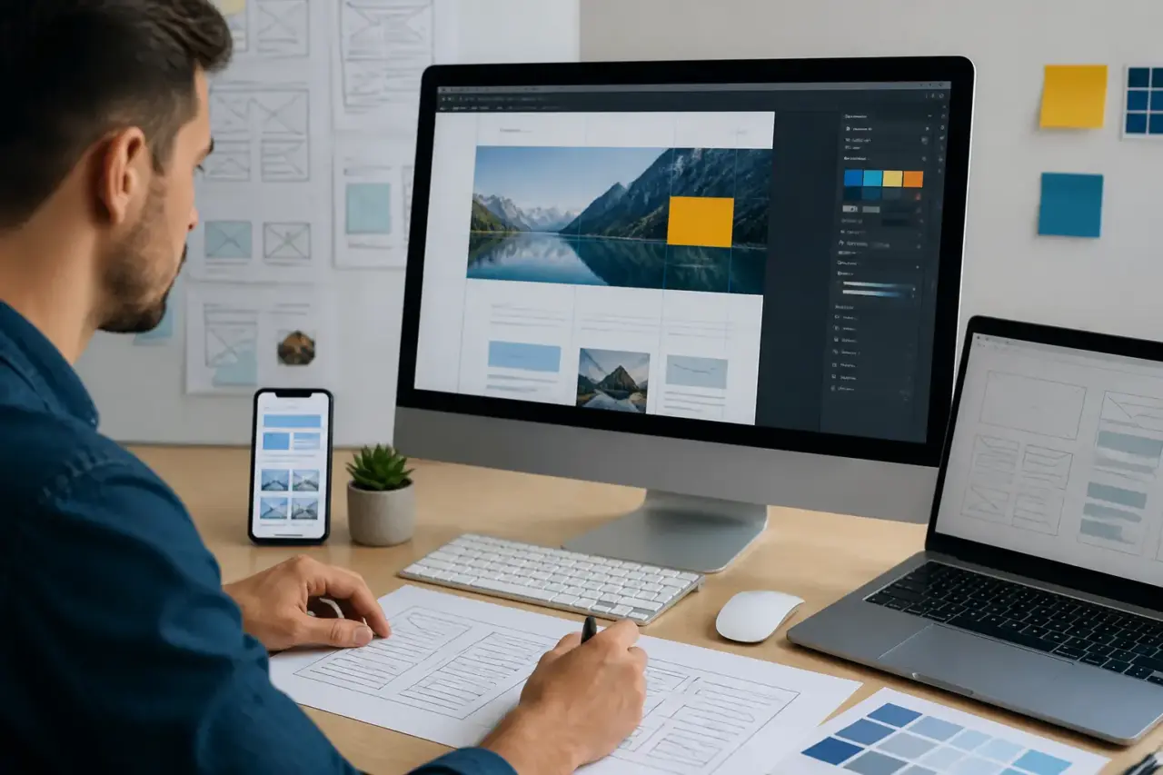 Web Designer progetta un’interfaccia responsive per desktop e mobile
